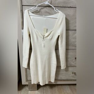 Abercrombie white sweater dress NWT